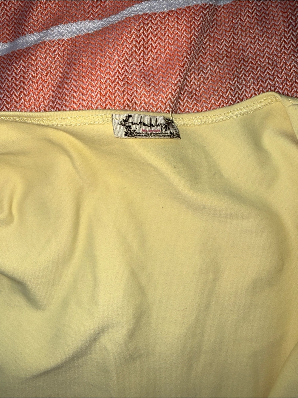 Yellow Free People Square-Neck Women’s Bodysuit - Picture 2 of 5